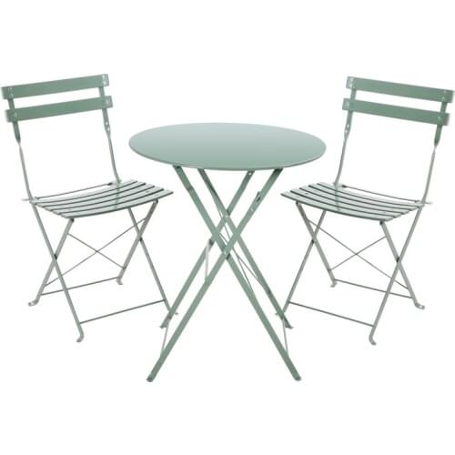 Free ship Three-piece set Nordic iron art Tea table with chairs Casual folding courtyard terrace table Modern small coffee table