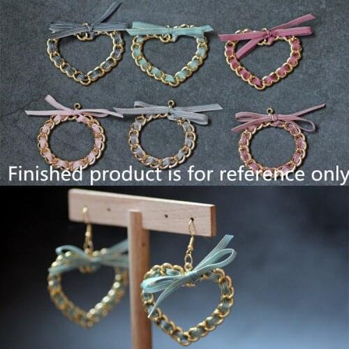 Diy jewelry handmade making 12pcs/lot hearts/round shape alloy materials charms fashion earring/necklace pendants accessory