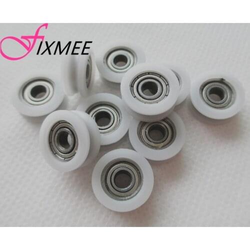 Fixmee 10pcs 15mm Round Groove Nylon Pulley Wheels Roller for 1mm rope w/ 625ZZ Bearing