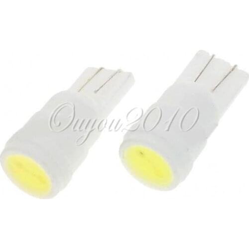 10Pcs Big Promotin T10 194 168 W5W 1 LED Ceramic Shell White Car Auto Wedge Side License Plate Lights Lamp Bulb DC12V