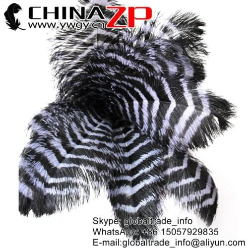 CHINAZP Factory 50pcs/lot 70~75cm(28~30inch) Top Quality Dyed Black and Silver Ostrich Feathers for Mardi Gras