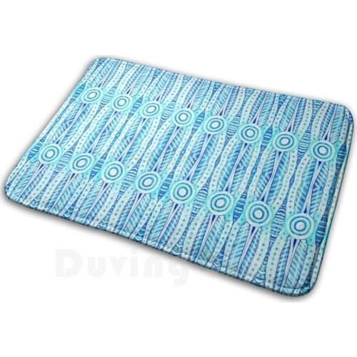 Phytoplankton Dia Mat Rug Carpet Anti-Slip Floor Mats Bedroom Phytoplankton Diatom Pennal Radia Joancaronil Blue White