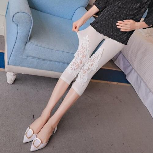 Maternity Modal High Waist Summer Pregnant Women Leggings Adjustable Waist Calf-Length Pants Fashion New 2021