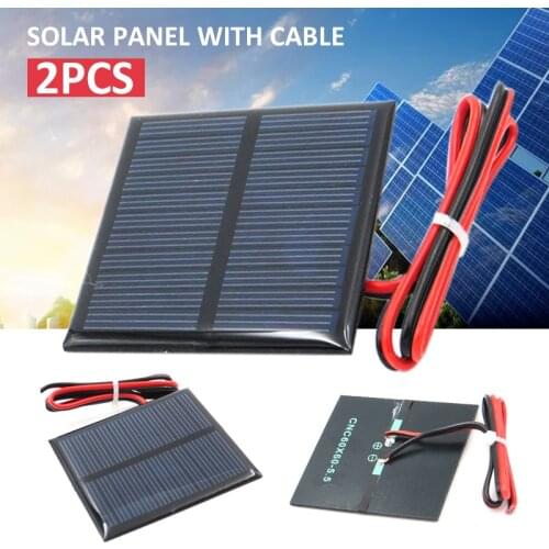 2pcs 5.5V 80mA Mini Small Polycrystalline Solar Cell Panel Module Portable Solar Mobile Battery Power Boards