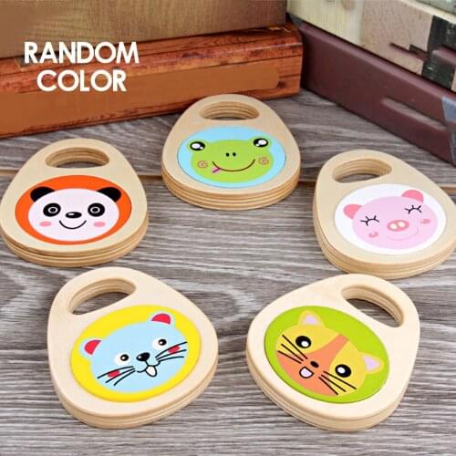Cartoon Wood Castanets Puzzle Early Educational Pre-school Rhythm Toys
