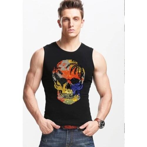 Mens Tank Top Sleeveless Shirts Summer Fitness Clothing Men Diamond stone Tanks Tops Plus Size Summer Shirts Vest