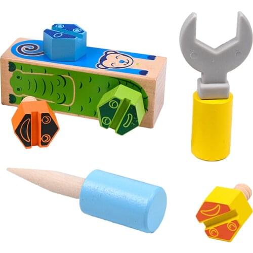 Montessori Screwdriver Board Set Matching Color Building Block Games Set With Drill ScrewDriver Tool Learning Educational Toy