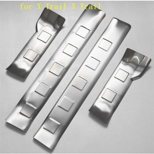 Stainless Steel Door Sill Scuff Plate for 2008-2013 Nissan X-Trail X Trail XTrail Welcome Pedal Trim Car Styling Accessories