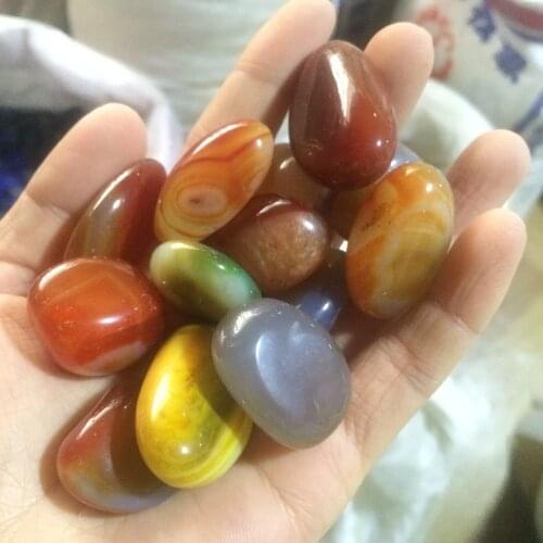 Natural Agate stone polished colorful agate tumbled stones for decoration