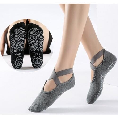 Yoga Socks Bandage Anti-slip Quick-dry Fitness Sport Socks Pilates Ballet Socks Dance Slippers Good Grip For Women Cotten Socks