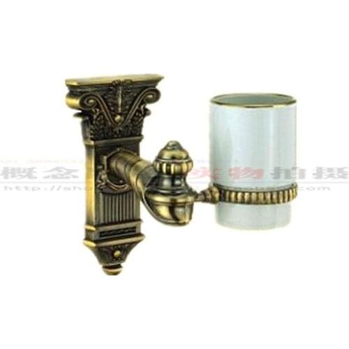 "Authentic" TAIGOOD antique copper bathroom toilet brush our teeth single cup holder LU918-07ACU