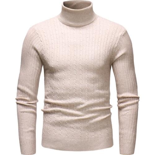 Arrival Winter Men Slim Warm Solid Knit High Neck Pullover Jumper Sweater Turtleneck Sweaters