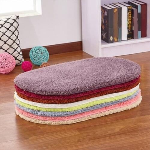Fluffy Oval Carpets for Living Room Sofa Bed Bedides Mats Faux Fur Soft Carpet Shaggy Area Rug Mats Bedroom Non-slip Plush Kids