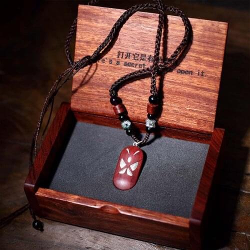 Romantatic Birthday Valentines Day Women Gift Illusionist Locket Butterfly Heart Pendant 990 Sliver Necklace With Rose Wood Box