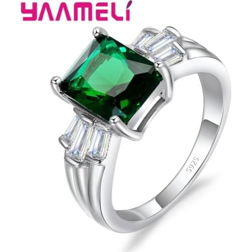 Luxury 925 Sterling Silver Rings for Women Wedding Engagement Acessories Cubic Zirconia Jewelry Big Promotion Two Color