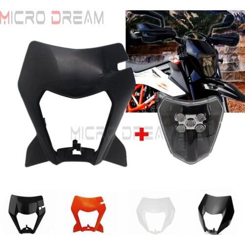 Enduro Motocross E8 Emark LED Headlight w/ Mask Cover for EXC XCW XC SX-F XC-W Six Days 125-450 690 SMR FC FE TE