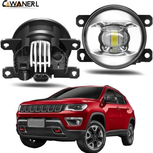 Fog Light Assembly For Jeep Compass MP 2017 2018 Car Driver + Passenger LED Lens Fog Lamp Daytime Running Light 30W 8000LM 12V