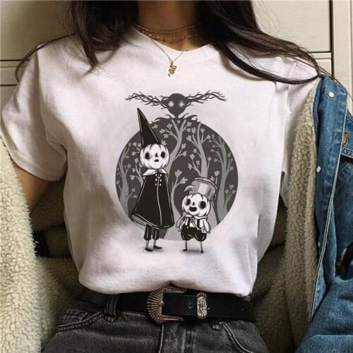Mujeres camiseta de gato de dibujos animados de impresión de Halloween camiseta manga corta Camiseta Harajuku gráfico camiseta T