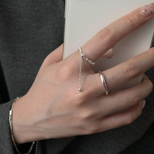 Woman Rings Geometric Simple Retro Luxury Irregular Chain Ring Women Accessories Romantic Fine Temperament Womens Jewelry