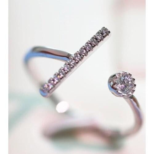 WYJZY Simple matching inlaid zircon ring for women small and exquisite ladies open ring party dress up with jewelry