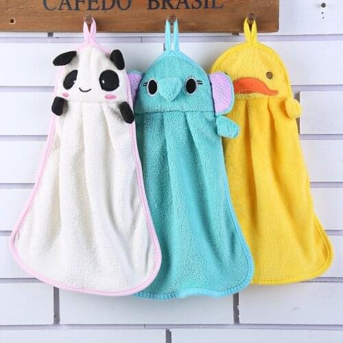 200pcs/lot Cute Animal Microfiber Kids Children Cartoon Absorbent Hand Dry Towel Lovely Towel For Kitchen Bathroom Use WA0785