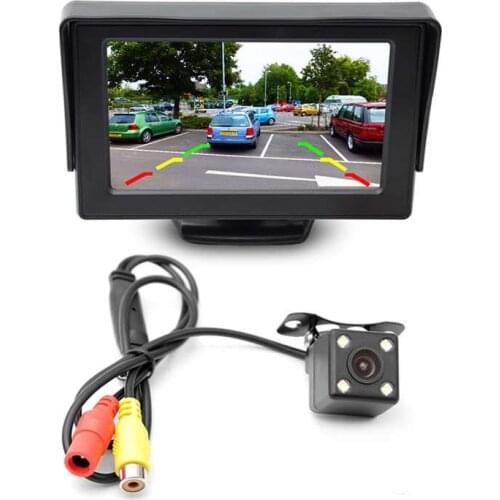 2In1 Car Parking System Kit 4.3 InchTft Lcd Color Rearview Display Monitor + Waterproof Reversing Backup Rear View Camera