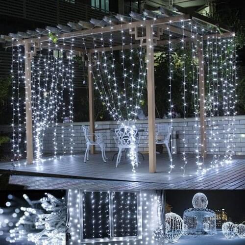 3*3 meters 304 LED curtain lights Christmas ice strip decoration Lantern string LED five-pointed star curtain light