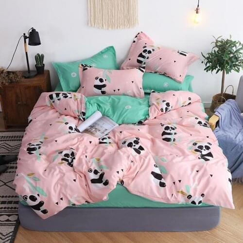 47 Cute panda New Family Kids Bed Linens Pillowcase & Duvet Cover Sets Modern style Twin Full Queen King Size