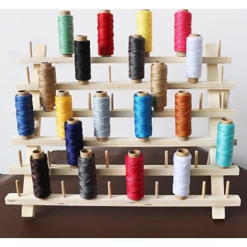 48 Axis DIY Home Sewing Wax Line Storage Holder Sewing Tool Thread Rack Wooden Leather Craft Tools Storage Thread Stand Rack