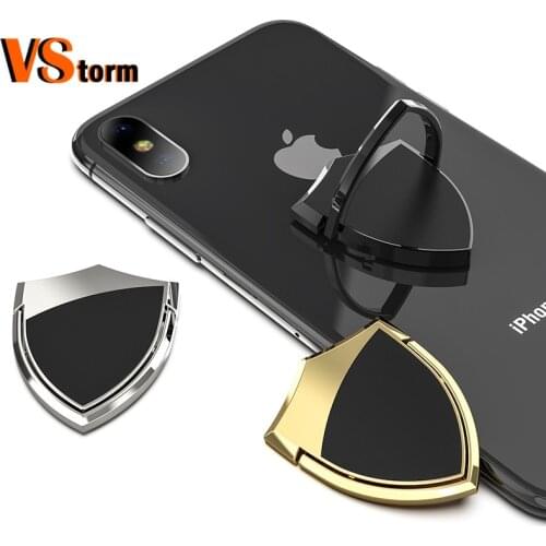 Shield Shape Phone Car Holders 360 Rotating Bracket Phone Ring Buckle Magnetic Ring Bracket Finger Ring Holder Alloy Finger ring