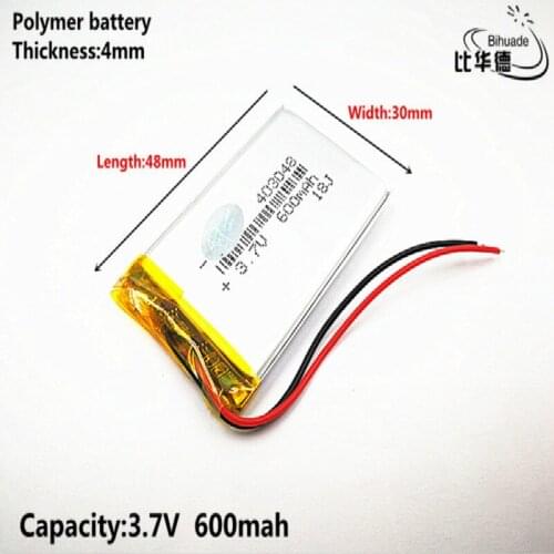 Free shipping)Battery 043048 600mah lithium-ion polymer battery quality goods quality of CE FCC ROHS certification authority