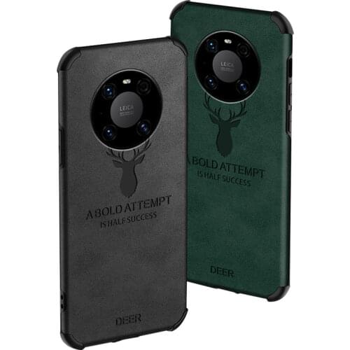 For Huawei Mate 40 Pro Plus Case Soft TPU+Leather PU Deer shockproof protect Back Cover Case for huawei Mate 40 40Pro Mate40
