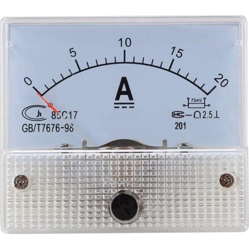 DC 0-20A Analog Amp Meter Ammeter Current Panel + 20A 75mV Shunt Resistor
