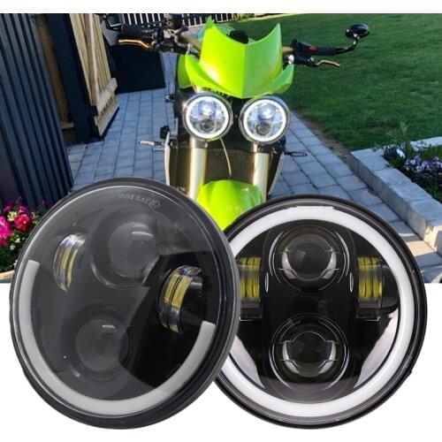 For Harley Led 5-3/4" 5.75" LED Projection Moto Headlight For Harley Sporster XL 1200 883 Dyna Glide Fat Bob Street Bob