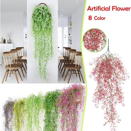Violet Artificial Flower Party Decoration Simulation Valentines Day Wedding Wall Hanging Basket Flower Orchid Fake Flower Decor
