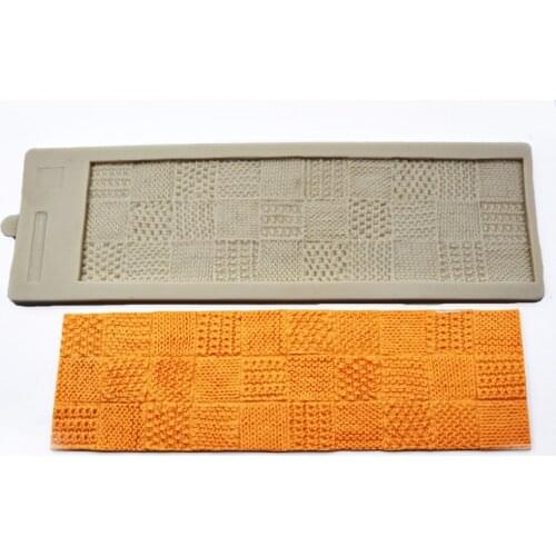 Food Grade Fondant Cake Border Decoration Mold Knit Pattern Silicone Chocolate Sugar Handmade Soap Mold