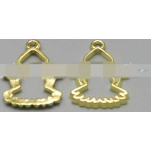 GLADZGT 10 pcs/lot little girl shape Metal Frame Pendant Gold Charm Bezel Setting Cabochon Setting UV Resin Charms