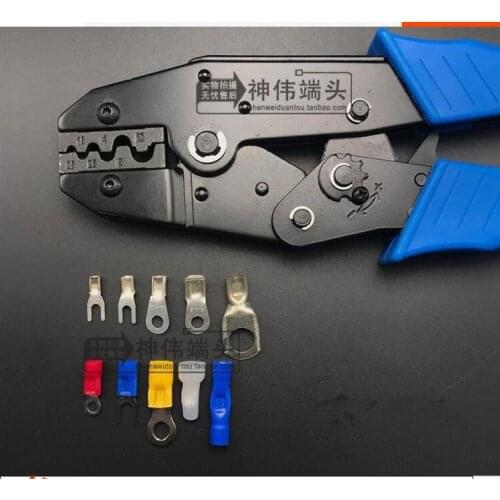 Cold press terminal bare terminal pre-insulated terminal multi-function a wire clamp clamping pliers 0.5-16 flat Copper joints