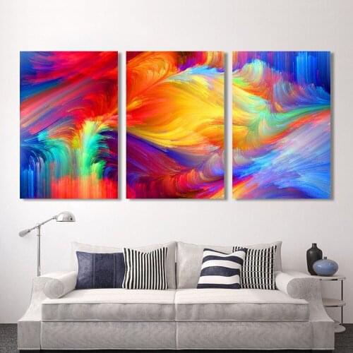3 Pieces Modern Canvas Abstract Art Oil Painting The Pattern Of The Color Wall Pictures for Living Room Home Decor