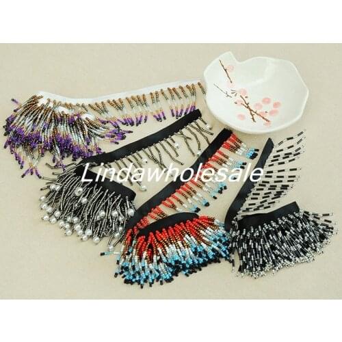 Color handmade tassel beads lace,skirt neckline hat bag shoes handmade DIY accessories,1meter/lot
