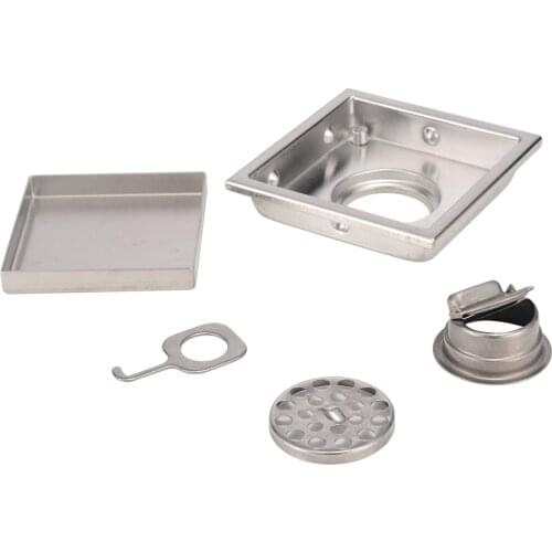 Kitchen Silver Invisible Wetroom Floor Drain Bathroom Shower Drainer Stainless Steel Floor Drainer For For Home Sink Drains