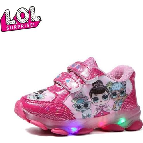 L.O.L. SURPRISE! LED leisure sports breathable shock absorption comfortable childrens shoes childrens flashing light shoes