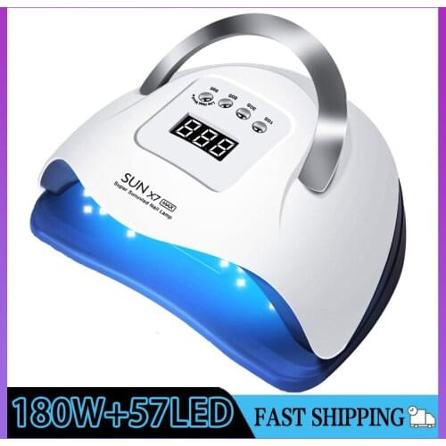 180W SUN X7 MAX Manicure Lamp UV LED Lamp Nail Dryer 57 LEDs for Curing UV Gel Varnish Nail Timer Auto Sensor Manicure Tools