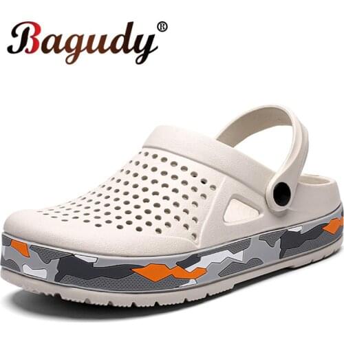 Summer Mens Sandals Outdoor Water Shoes Soft Non-slip Mens Beach Sandals Breathable Man Hollow Durable Leisure Slippers clogs