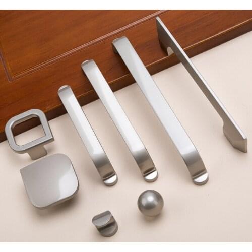 Metal nickel Modern Simple Furniture Handles Cupboard Wardrobe Door Handle Shoe Cabinet Drawer Round Head Single Hole Handle