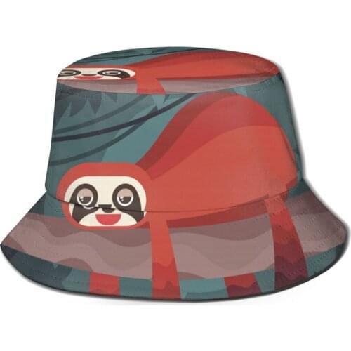 CINESSD 2020 Men Women Summer Sloth On The Tree Bucket Hat Bob Fisherman hat Outdoor Travel Sun Visor Fashion Panama