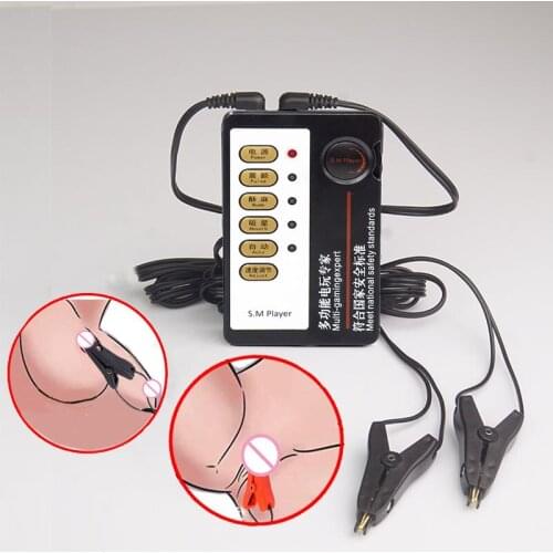 Powerful Shock Therapy Electro Stimulation Clitoris/Labia/Nipple Clamps Set,Electric Estim Torture Device,BDSM Sex Toys