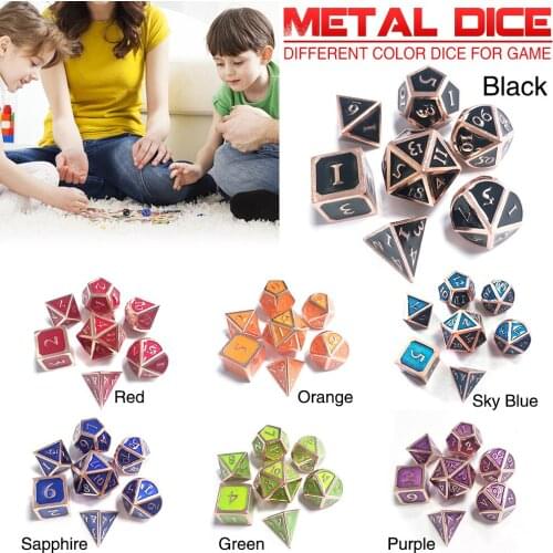 Polyhedral RPG Dice Metal Dice Set Table Games For Dungeons Dragons 7pcs Set Innovative RPG Dice Metal Dice