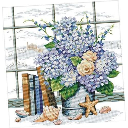 DIY Needlecrafts Stamped Cross Stitch Kits Pre-Printed Windowsill Patterns