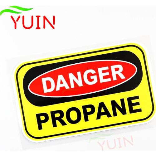 Danger Propane Car Sticker Sign Warning Auto Accessories Fashion Classic PVC Decorative Waterproof Sunscreen Decal 16*10cm